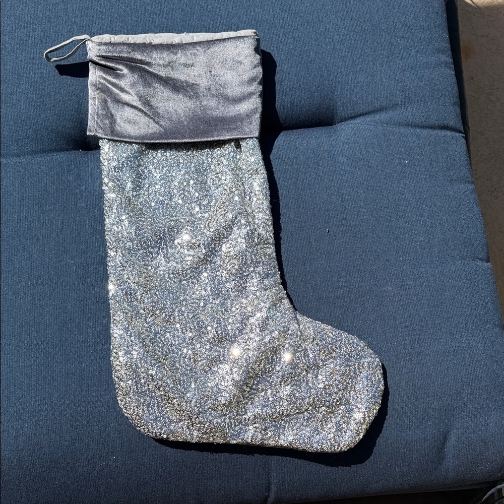 Tahari Silver Holiday Stocking